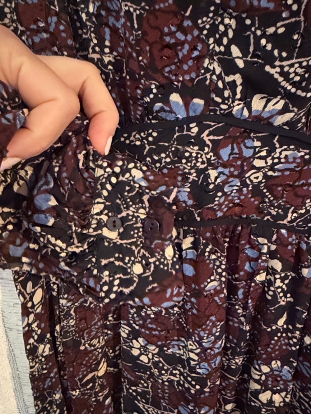 ba&sh Giani Paisley Print Long Sleeved Mini Dress SZ M - Picture 7 of 8